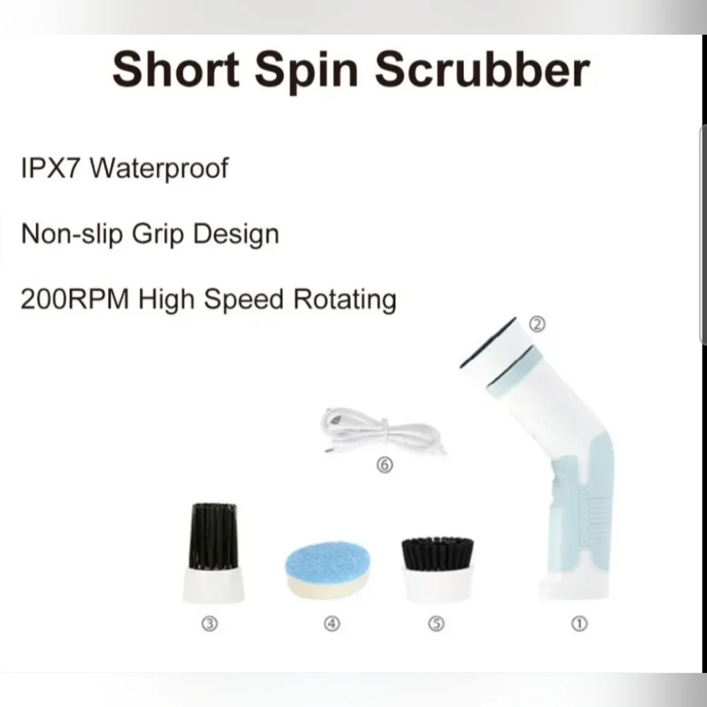 Lightweight Portable  Waterproof Electric Spin Scrubber, Rechargeable NEW